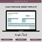 Cash Purchase Order Template for Google Sheets, Editable Order Tracker, Digital Download for Business Transactions - TekbuDigital